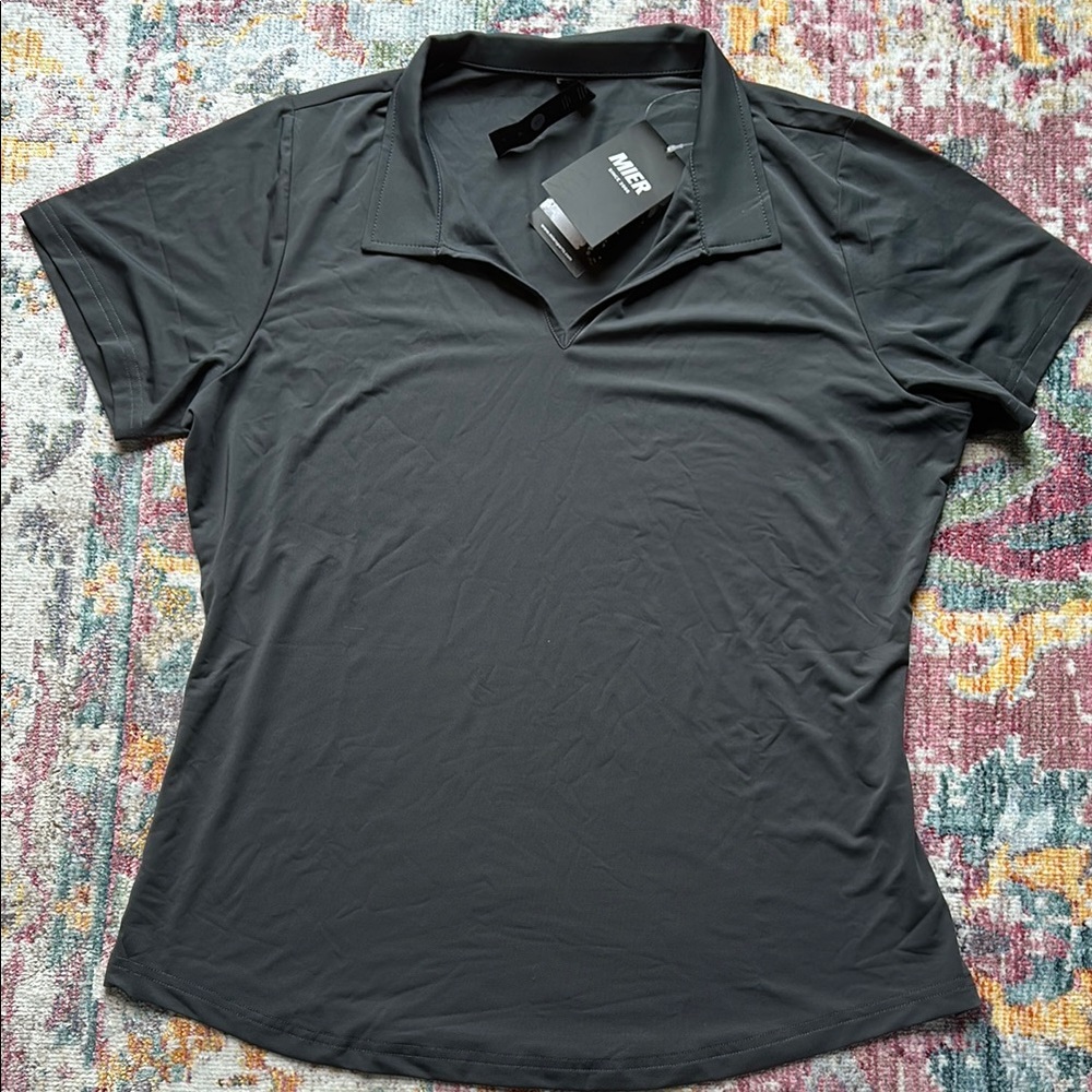 Classic Gray Polo Shirt Top